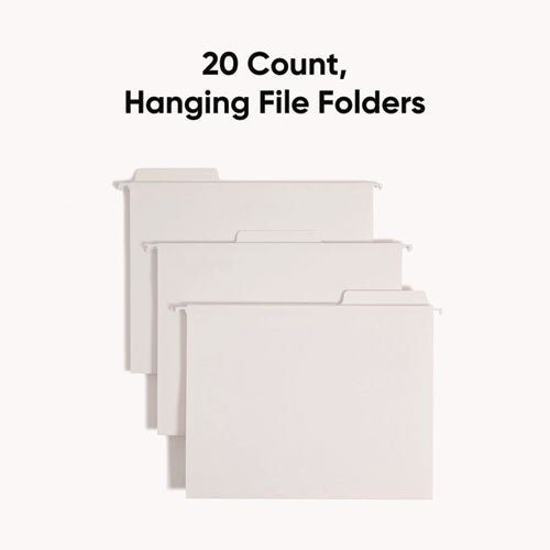 Image of Smead FasTab Hanging Folders, Letter Size, 1/3-Cut Tabs, White, 20/Box