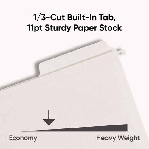 Image of Smead FasTab Hanging Folders, Letter Size, 1/3-Cut Tabs, White, 20/Box