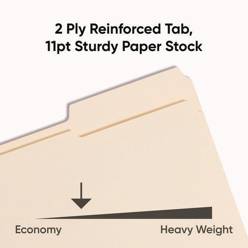 Image of Smead Top Tab Fastener Folders, 1/3-Cut Tabs: Assorted, 0.75" Expansion, 2 Fasteners, Letter Size, Manila Exterior, 50/Box