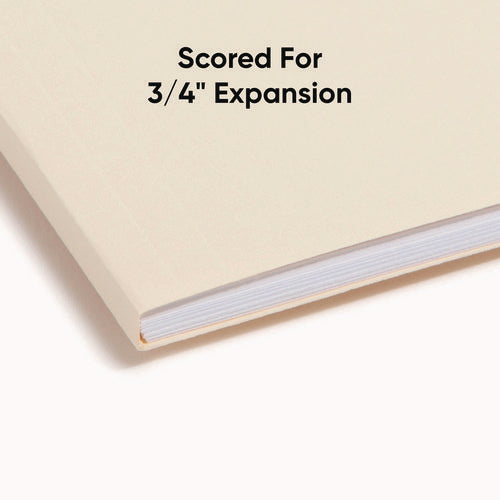 Image of Smead Top Tab Fastener Folders, 1/3-Cut Tabs: Assorted, 0.75" Expansion, 2 Fasteners, Letter Size, Manila Exterior, 50/Box