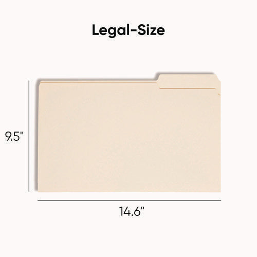 Image of Smead Manila File Folders, 1/3-Cut Tabs: Assorted, Legal Size, 0.75" Expansion, Manila, 100/Box