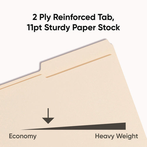 Image of Smead Top Tab Fastener Folders, 1/3-Cut Tabs: Assorted, 0.75" Expansion, 2 Fasteners, Legal Size, Manila Exterior, 50/Box