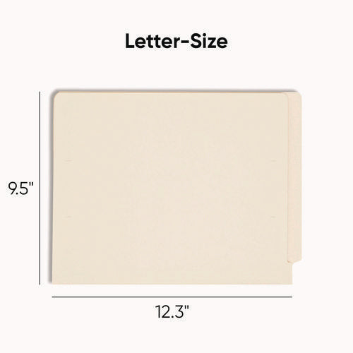 Image of Smead Heavyweight Manila End Tab Folders, 9.5" High Front, Straight Tabs, Letter Size, 0.75" Expansion, Manila, 100/Box
