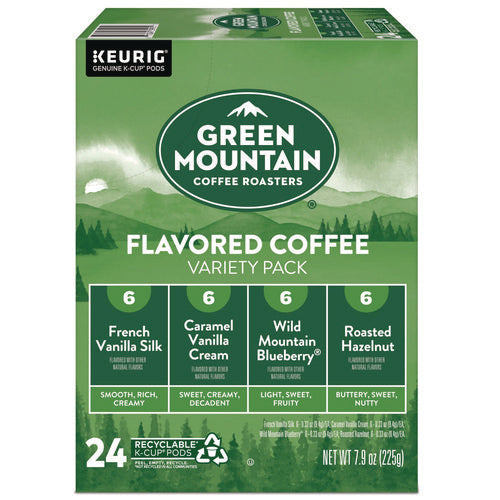 Image of Green Mountain Coffee® Flavored Variety Coffee K-Cups, Assorted Flavors, 0.38 oz K-Cup, 24/Box