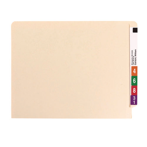 Image of Smead End Tab Fastener Folders with Reinforced Straight Tabs, 11-pt Manila, 2 Fasteners, Letter Size, Manila Exterior, 50/Box