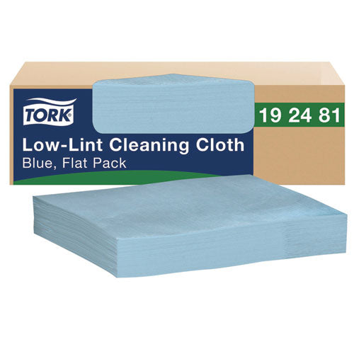 Image of Tork® Low-Lint Cleaning Cloth, 1-Ply, 12 x 12, Blue, 250 Sheets/Carton