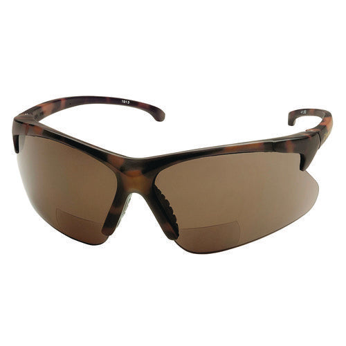 Image of KleenGuard V60 30-06 Readers Safety Sunglasses Glasses, Tortoise Nylon Frame, Smoke Polycarbonate Lens, 6/Box