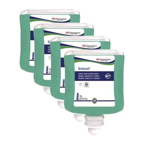 Image of SC Johnson Professional® Estesol Hand, Hair and Body Cleaner Manual Cartridge, Rainforest Scent, 1 L, 6/Carton