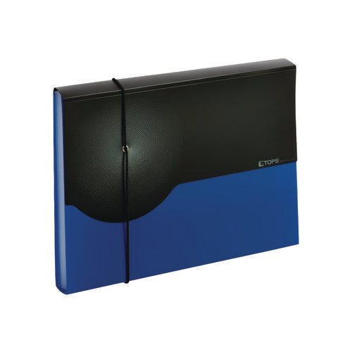 Image of Pendaflex® Seven-Pocket Poly Expanding File, 1" Expansion, 7 Sections, Elastic Cord Closure, 1/6-Cut Tabs, Letter Size, Blue