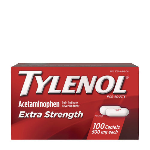 Image of Tylenol® Extra Strength Pain Reliever Caplets, 100 Count