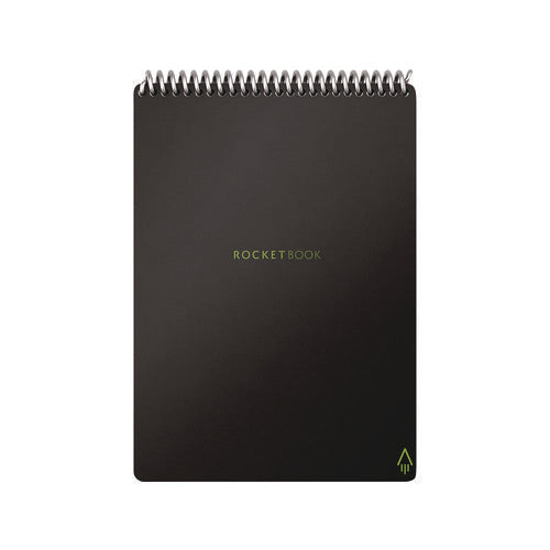 Image of Rocketbook Flip Smart Notepad, Black Cover, Lined/Dot Grid Rule, 6 x 8.8, White, 18 Sheets