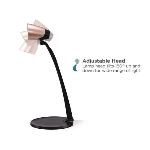 Image of BLACK+DECKER Modern LED Desk Lamp, Black/Rose Gold