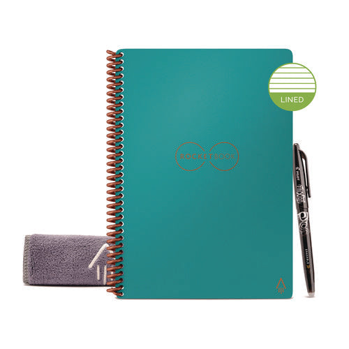 Image of Rocketbook Core Smart Notebook, Medium/College Rule, Neptune Teal Cover, (18) 8.8 x 6 Sheets