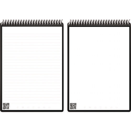 Image of Rocketbook Flip Smart Notepad, Black Cover, Lined/Dot Grid Rule, 6 x 8.8, White, 18 Sheets