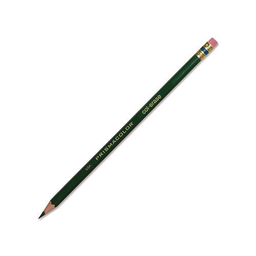 Image of Prismacolor® Col-Erase Pencil With Eraser, 0.7 Mm, 2b (#1), Green Lead, Green Barrel, Dozen