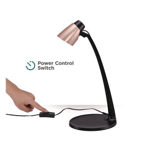 Image of BLACK+DECKER Modern LED Desk Lamp, Black/Rose Gold