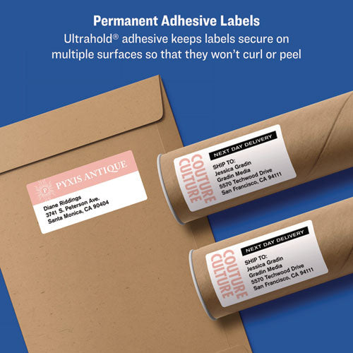 Image of Avery® Shipping Labels w/ TrueBlock Technology, Inkjet/Laser Printers, 2 x 4, White, 10/Sheet, 500 Sheets/Carton