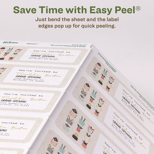 Image of Avery® Ecofriendly Mailing Labels, Inkjet/laser Printers, 2 X 4, White, 10/sheet, 100 Sheets/pack