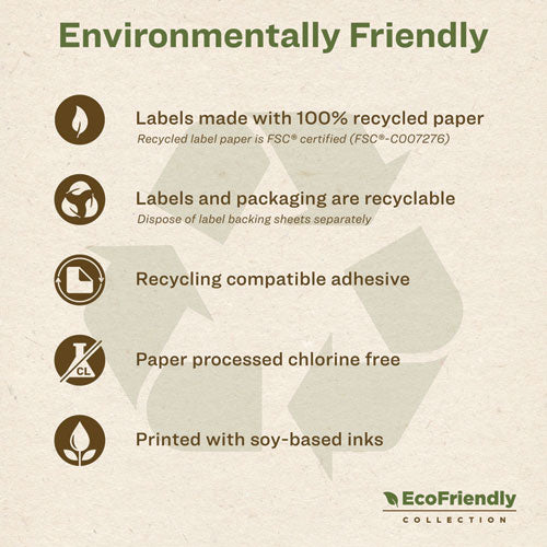 Image of Avery® Ecofriendly Mailing Labels, Inkjet/laser Printers, 2 X 4, White, 10/sheet, 25 Sheets/pack