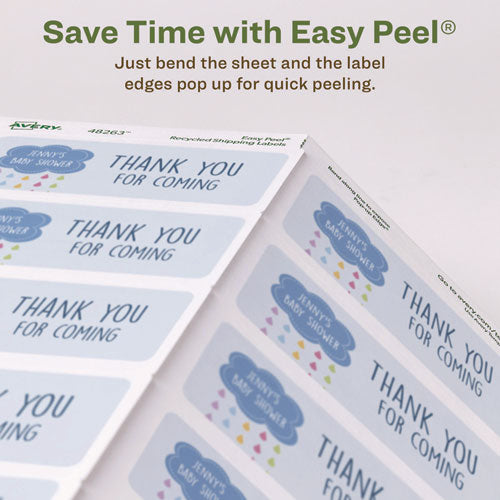 Image of Avery® Ecofriendly Mailing Labels, Inkjet/laser Printers, 2 X 4, White, 10/sheet, 25 Sheets/pack