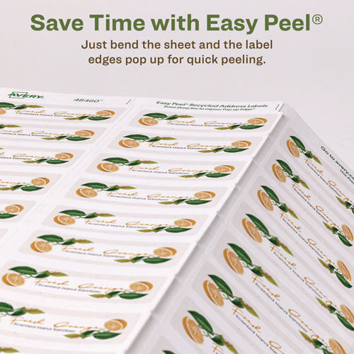 Image of Avery® Ecofriendly Mailing Labels, Inkjet/laser Printers, 1 X 2.63, White, 30/sheet, 100 Sheets/pack