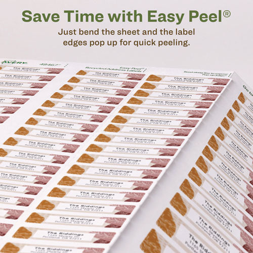 Image of Avery® Ecofriendly Mailing Labels, Inkjet/laser Printers, 0.5 X 1.75, White, 80/sheet, 100 Sheets/pack