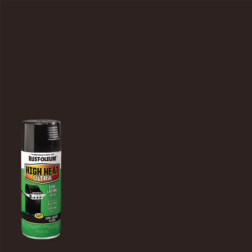 Image of Rust-Oleum® High Heat Enamel Spray Paint, Semi-Gloss Black, 12 oz Aerosol Can, 6/Carton