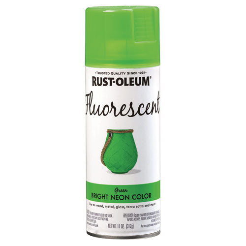 Image of Rust-Oleum® Specialty Fluorescent Spray Paint, Flat Fluorescent Green, 11oz Aerosol Can