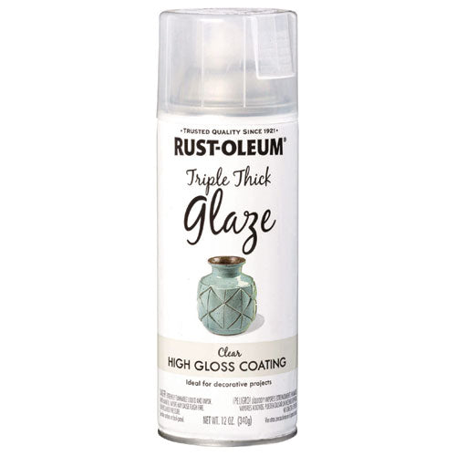Image of Rust-Oleum® Specialty Triple Thick Glaze Spray Paint, High Gloss Clear, 12 oz Aerosol Can, 6/Carton