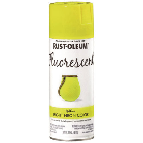 Image of Rust-Oleum® Specialty Fluorescent Spray Paint, Flat Fluorescent Yellow, 11 oz Aerosol Can