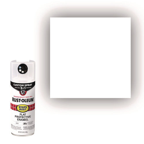 Image of Rust-Oleum® Stops Rust 5-in-1 Spray Paint, Flat White, 12 oz Aerosol Can