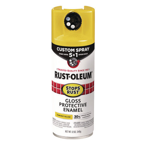 Image of Rust-Oleum® Stops Rust 5-in-1 Spray Paint, Gloss Sunburst Yellow, 12 oz Aerosol Can