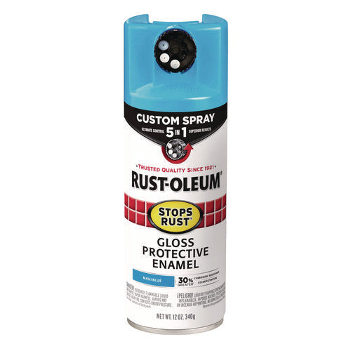 Image of Rust-Oleum® Stops Rust 5-in-1 Spray Paint, Gloss Maui Blue, 12 oz Aerosol Can