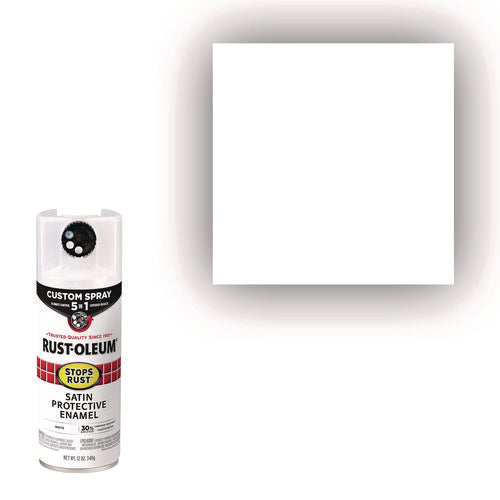 Image of Rust-Oleum® Stops Rust 5-in-1 Spray Paint, Satin White, 12 oz Aerosol Can, 6/Carton