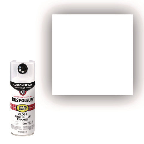 Image of Rust-Oleum® Stops Rust 5-in-1 Spray Paint, Gloss White, 12 oz Aerosol Can, 6/Carton