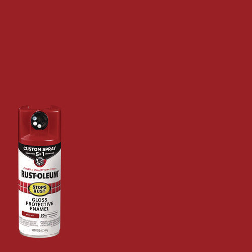 Image of Rust-Oleum® Stops Rust 5-in-1 Spray Paint, Gloss Regal Red, 12 oz Aerosol Can, 6/Carton