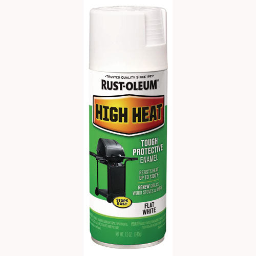 Image of Rust-Oleum® High Heat Enamel Spray Paint, Flat White, 12 oz Aerosol Can