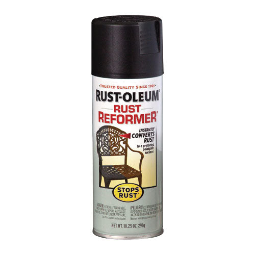 Image of Rust-Oleum® Stops Rust Rust Reformer Spray, Black, 10.25 oz Aerosol Can