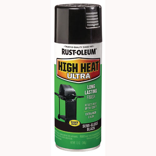 Image of Rust-Oleum® High Heat Enamel Spray Paint, Semi-Gloss Black, 12 oz Aerosol Can