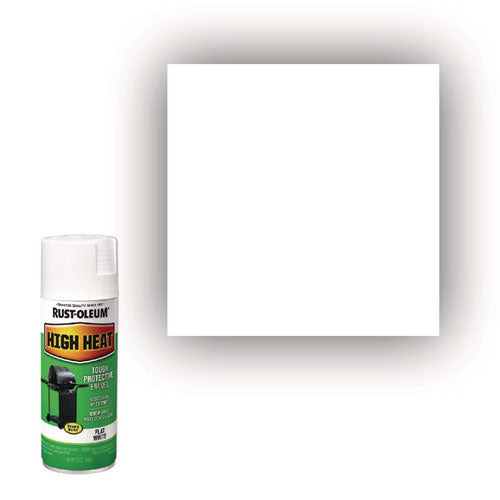 Image of Rust-Oleum® High Heat Enamel Spray Paint, Flat White, 12 oz Aerosol Can, 6/Carton