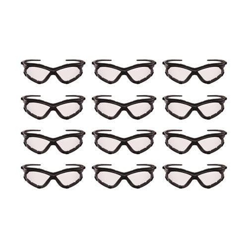 Image of KleenGuard V30 Nemesi Foam Safety Glasses, Black Nylon Frame, Clear Polycarbonate Lens, 12/Carton