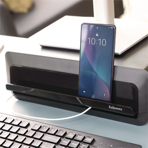 Image of Fellowes® Breyta Monitor Stand, 13.94" x 11.97" x 3.25" to 6", Black, Supports 33 lbs