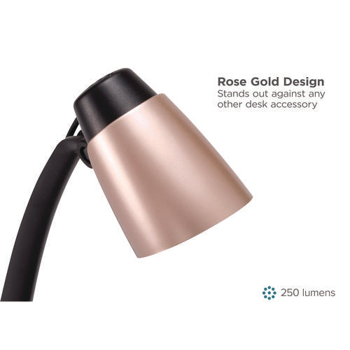 Image of BLACK+DECKER Modern LED Desk Lamp, Black/Rose Gold