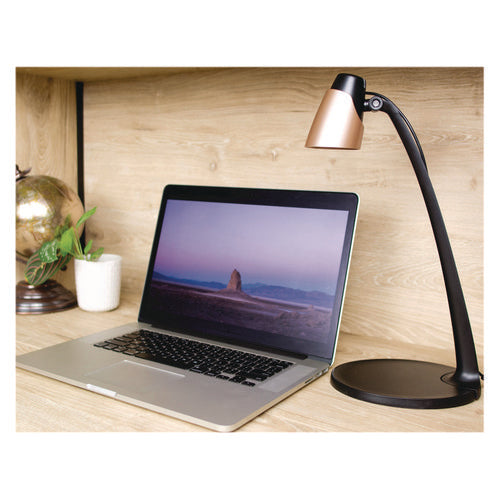 Image of BLACK+DECKER Modern LED Desk Lamp, Black/Rose Gold