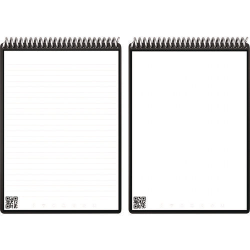 Image of Rocketbook Flip Smart Notepad, Black Cover, Lined/Dot Grid Rule, 6 x 8.8, White, 18 Sheets