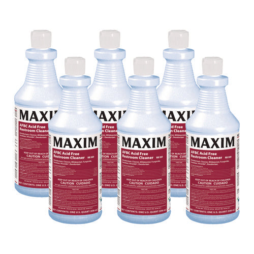 Image of Maxim® AFBC Acid-Free Restroom Cleaner, Safe-to-Ship, Fresh Scent, 32 oz Bottle, 6/Carton