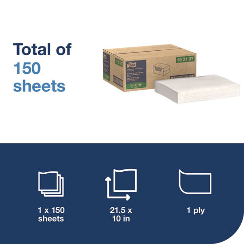 Image of Tork® Foodservice Cleaning Towel, 1-Ply, 5 x 10.75, White, 150 Sheets/Carton