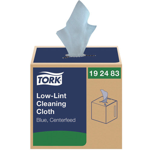 Image of Tork® Low-Lint Cleaning Cloths, 1-Ply, 15 x 15, Blue, 240 Sheets, 4 Boxes/Carton