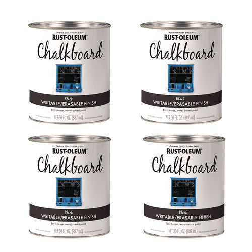 Image of Rust-Oleum® Chalkboard Paint, Matte Black, Quart Can, 4/Carton
