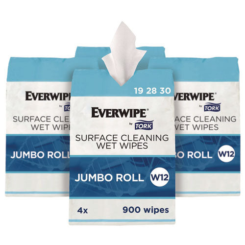 Image of Tork® Surface Cleaning Wet Wipe, 1-Ply, 6 x 6, Lemon, White, 900 Sheets, 4/Carton